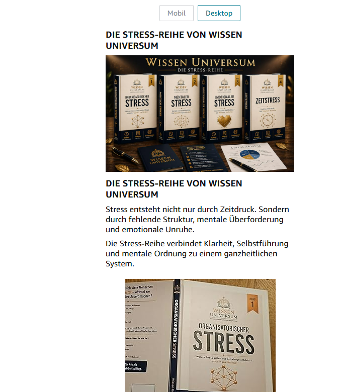 STRESS-Reihe – Organisatorischer Stress | Band I