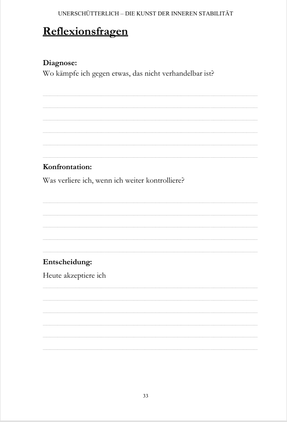 UNERSCHÜTTERLICH – Die Kunst der inneren Stabilität | Band I